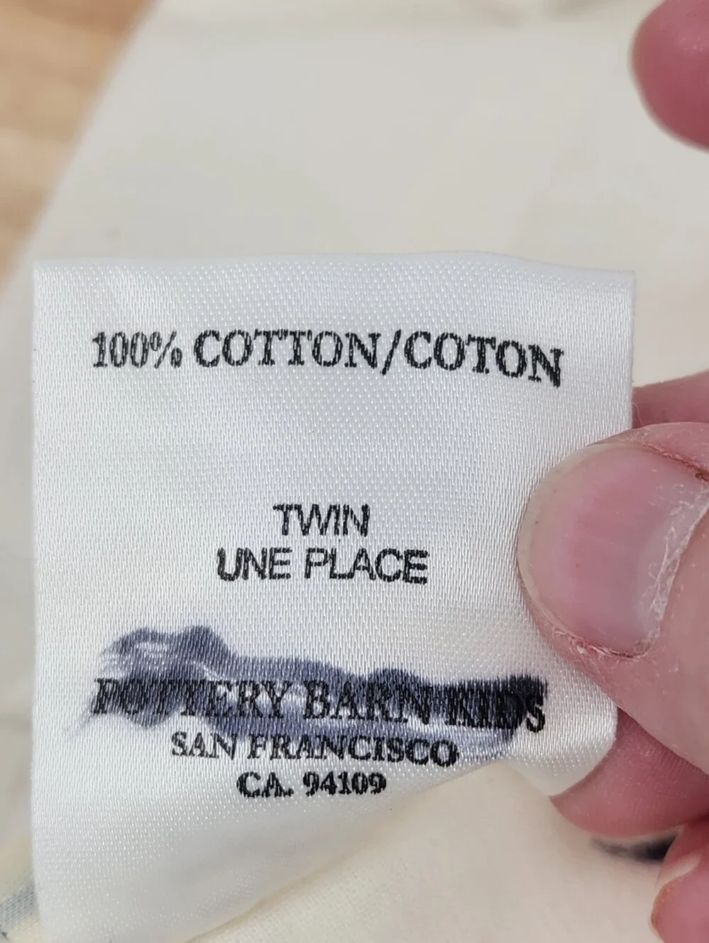 Pottery Barn Kids Chambray Blue Bedskirt 100% Cotton Sz Twin NOS Farmhouse
